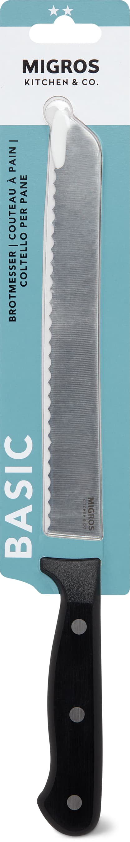 Coltello per il pane nero, acciaio inox, 20 cm